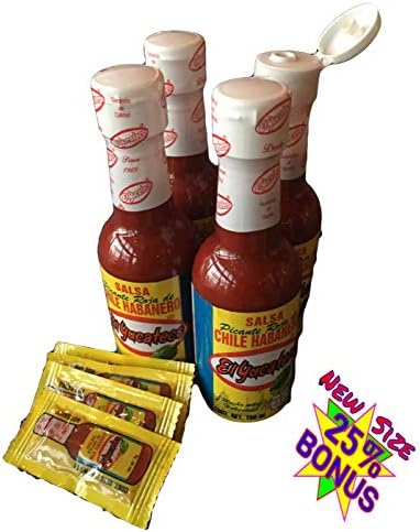 5oz Red El Yucateco 4-pack Hot Sauce in new Unbreakable Bottle w/Squeeze top (25% r more) Including packets