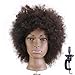 Afro Mannequin Head 100% Human Hair Hairdresser Training Head Manikin Cosmetology Doll Head (Table Clamp Stand Included) HI0210D (HI0210D)