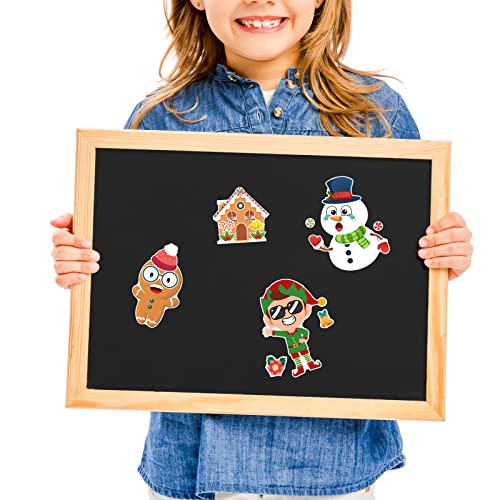 Christmas Make Your Own Stickers, 32 Sheets Christmas Make a Face Stickers, Kids Arts Crafts Xmas DIY Sticker for Christmas Holiday Winter DIY Crafts Party Favor