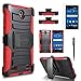 Circlemalls [Combo Holster] And Built-In Kickstand Case Hybird Shockproof Phone Cover And Stylus Pen Compatible For [ZTE Zmax 2] With [Premium Screen Protector]-Red