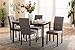 Baxton Studio Andrew Modern and Contemporary 5-Piece Grey Fabric Upholstered Grid-Tufting Dining Set