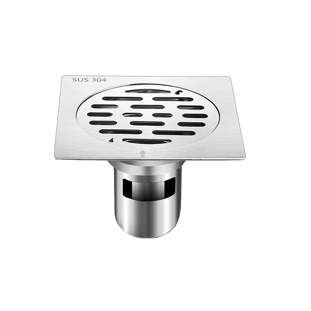 Qrity Stainless Steel Square Floor Drain Waste Drain Cover Anti-odor Straight Floor Drain for Bathroom Shower Room