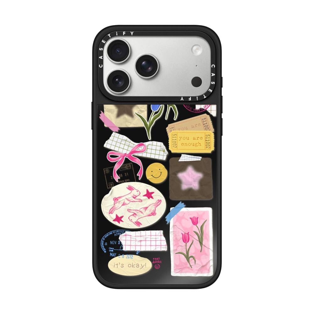CASETiFY Mirror iPhone 17 Pro Max Case [Reflective/Compatible with Magsafe / 4.9 ft. 1X Military Grade Drop Protection] - You are Stars Collage - Black On Black