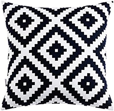 2-Sides Cotton Linen Sofa Home Diamond Geometry Decor Design Throw Pillow Case Hypoallergenic Cushion Covers Square 18x18 Inch