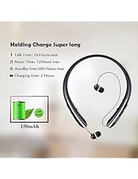 Maxelf Auriculares inalámbricos, Retráctiles, Ultra ligeros, deportivos, a prueba de sudor, Bluetooth 4.1, con cancelación de ruido, estéreo, auriculares IPX4 con micrófono integrado para teléfono iOS y Android