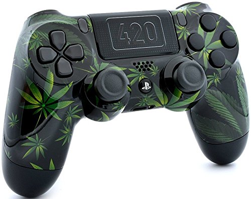 420 Black Custom PS4 PRO Rapid Fire Custom Modded Controller 40 Mods 