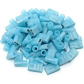 100 Pcs 90 Degree Nylon Insulated Female Push On Wire Terminal Quick Connector Wiring Spade Connector 16-14 AWG