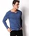 MODCHOK Men's Slim Fit T Shirt Tee Long Sleeve V Neck Shirts Undershirt Tops Small 1-blue