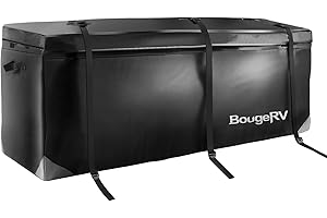 BougeRV Hitch Cargo Carrier Bag, 1000D Water-Resistant, 48 x 20 x 22 in (12 cu ft) Heavy Duty Soft Cargo Traveling Bag for Ca
