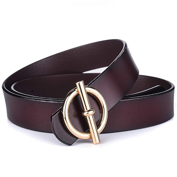 guccli frauen lady taillengürtel runden gürtelschnalle retro - stil einfarbig elegantes design - gürtel