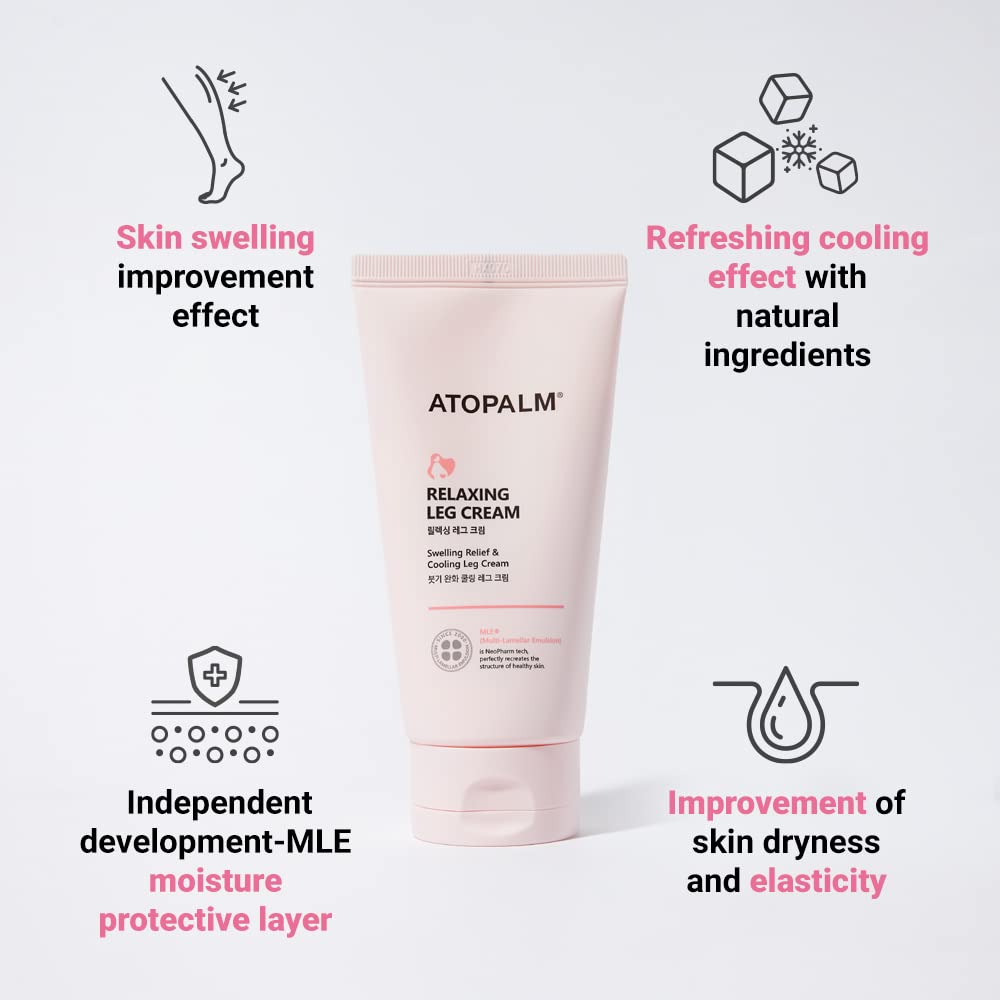 ATOPALM Maternity Care Relaxing Leg Cream 5 Fl Oz | Swelling Relief Calming Cream for Swollen legs and weakened skin elasticity | Refreshing Cooling Effect of Reducing Legs Skin Tempreature
