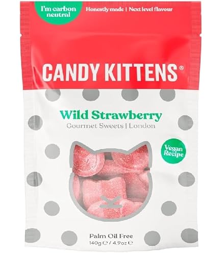 Amazon.com : Candy Kittens Wild Strawberry Gourmet Sweets Bag 140G