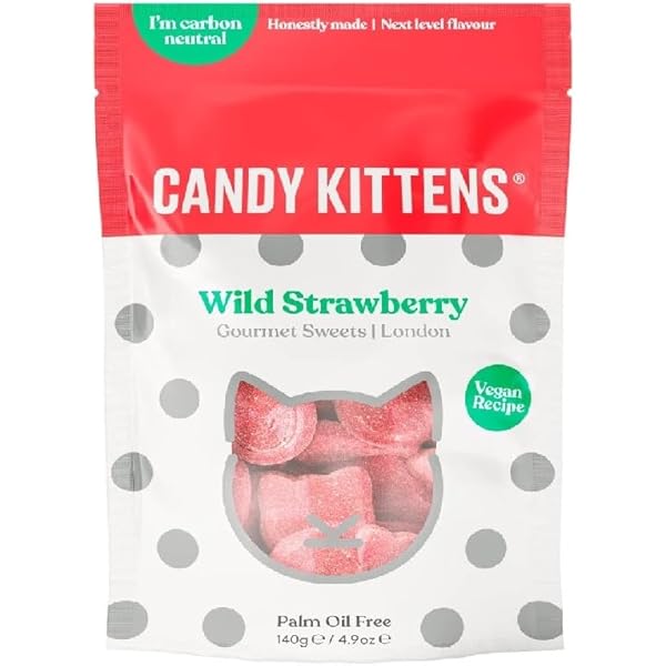 Amazon.com : Candy Kittens Wild Strawberry Gourmet Sweets Bag 140G