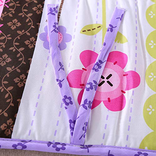 Wowelife Baby Crib Bumpers Purple Breathable Nursery Bumper Pads 4 Piece Flowers and Hearts for Baby Boys and Girls(Purple Elephant) - Thumbnail 7