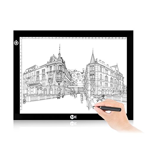 Dimmable A4 LED Tracer Light Box Slim Light Pad, ME456 USB Power Drawing Copy Board Tattoo Tracing LED Light Table for Artists Designing, Animation, Sketching, Stenciling (Black) - Thumbnail 7