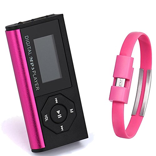 Doinshop Portable Clip Metal USB MP3 Player Support Micro SD TF Card with FM Radio Red