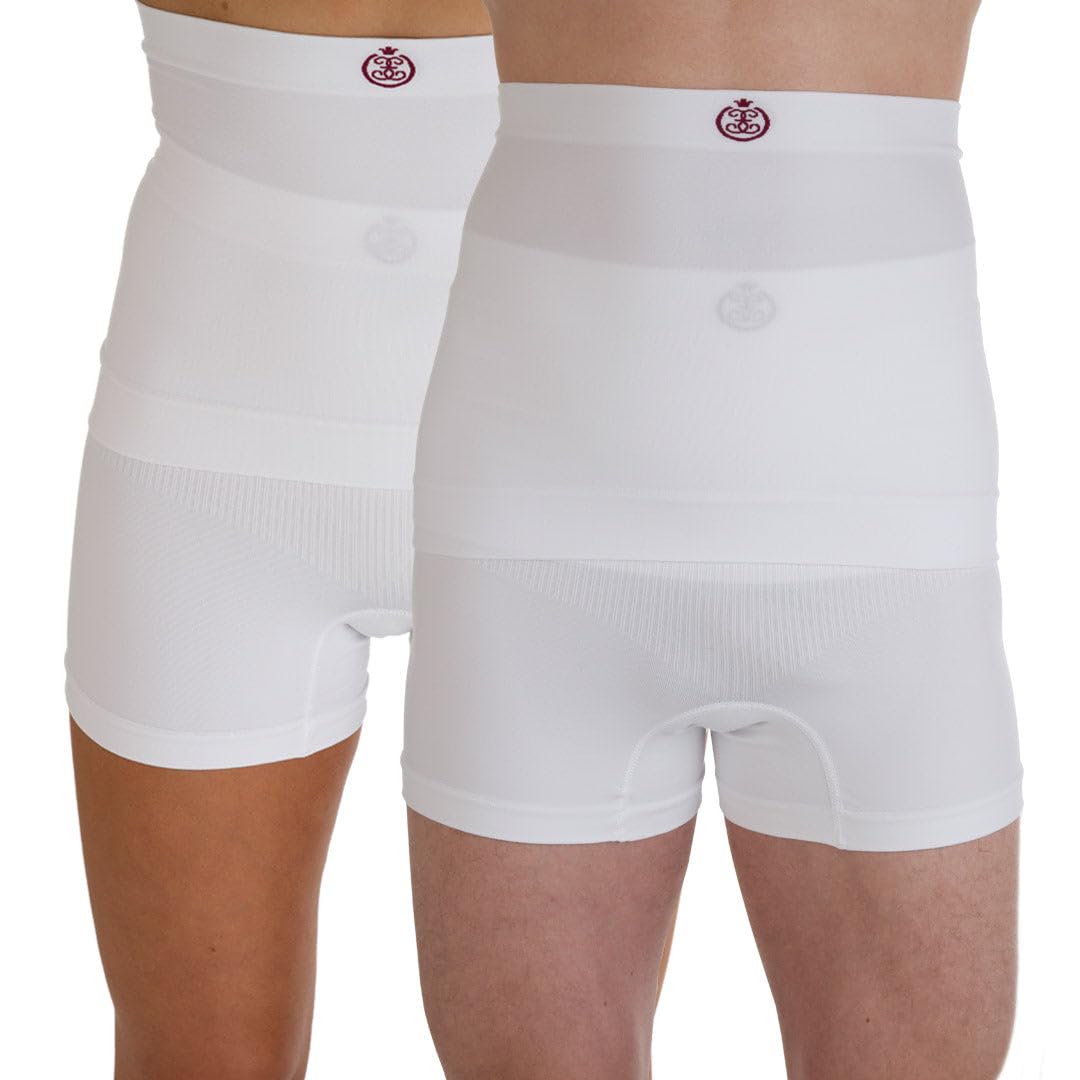 Comfizz 10" Waistband with Silicone Grip | Unisex Belt for Stoma | Bag Cover | Hernia & Kidney Aid | Post-Surgery (S/M WHITE)