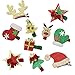 QtGirl 10 Pcs Christmas Toddler Baby Kids Girls Hairpins Xmas Party Glitter Hair Clips Barrettes