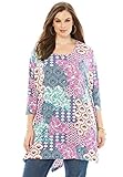 Roamans Women's Plus Size Side Slit Drape Tunic