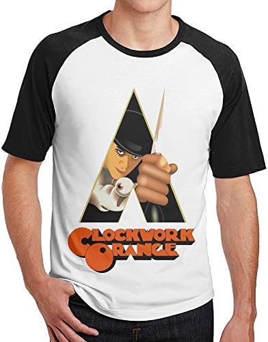 A Clockwork Orange Malcolm McDowell Men Short Sleeve Raglan Tee