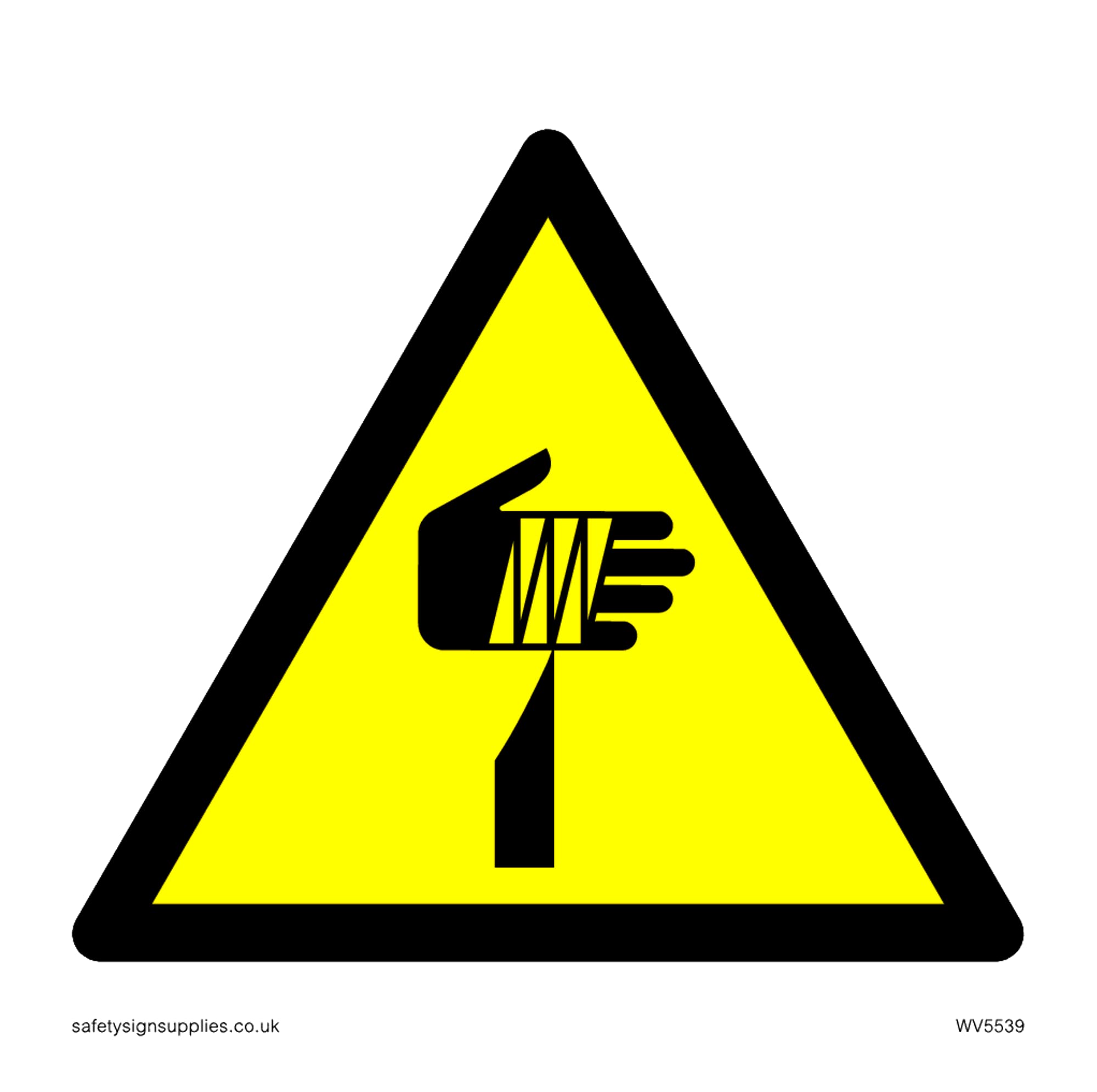 Warning Sharp Symbol Only Sign - 85x85mm - S85