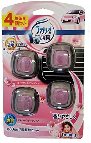 Amazon Co Jp P G ファブリーズw消臭 イージークリップ ダウニーエイプリルフレッシュ 車のエアコン送風口取付 お徳用4個セット 車 バイク