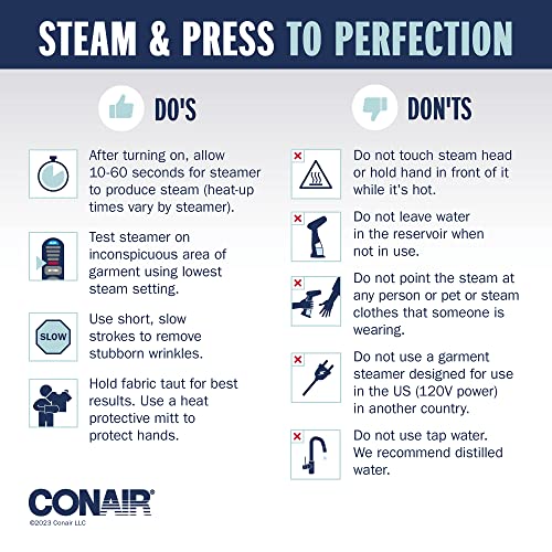 Conair Handheld Garment Steamer for Clothes, Turbo ExtremeSteam 1550W