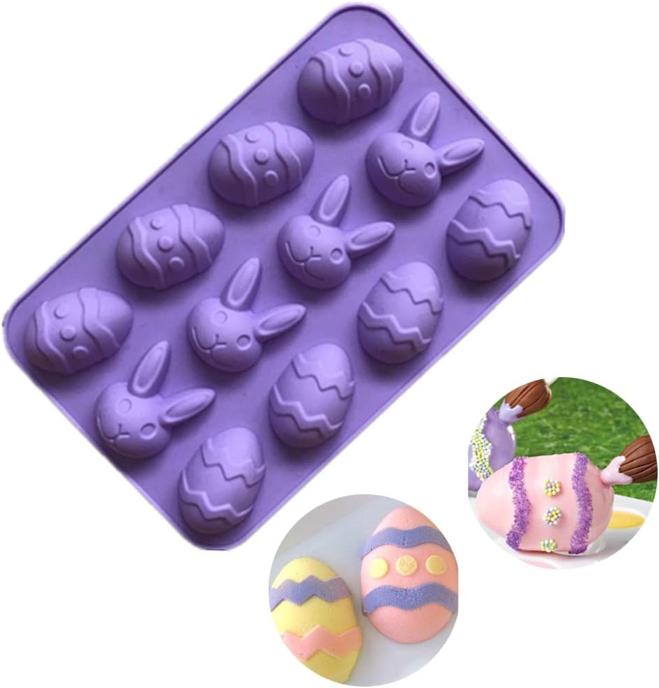 probeninmappx 3D Easter Eggs Silicone Molds Rabbit Bunny Cake Mold Decorating Tools Bakeware French Dessert Mousse Mold Baking Cupcake Mold
