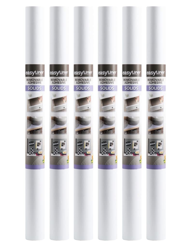 EasyLiner Adhesive Shelf Liner for Cabinets & Cupboards – Easy to Install & Cut to Fit – Self-Adhesive Shelf Paper – Peel and Stick Shelf Liner – Easy to Clean & Removable – 90 Total Feet – White