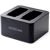 MAXCAM Cargador de batería dual con cable USB TYPE-C para GoPro HERO12/HERO11/HERO10/HERO9 batería de enduro negro
