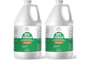 FIVE STAR MATERIALS RESOURCES 30% Vinegar Concentrated | White Vinegar for Cleaning and Garden | Horticultural, Home, and Outdoor Pure | Max Performance 7X Power | with Instructions (256 oz)