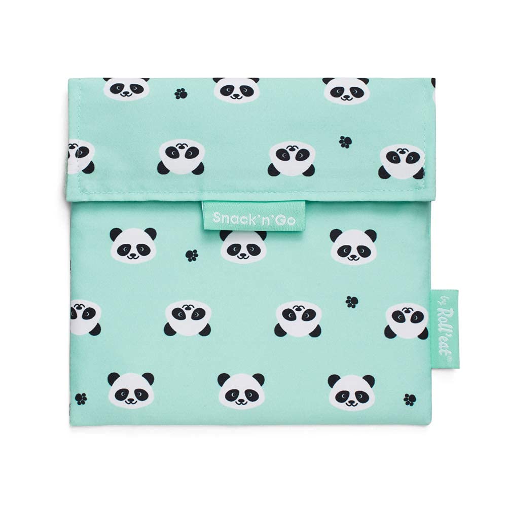 Roll'eat Reusable ecological Snack container, BPA free, waterproof, stain-resistant, easy to clean - machine washable, closing - hook and loop fastener Panda