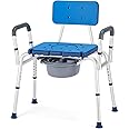 GreenChief 3 in 1 Bariatric Bedside Commode 700LBS, Heavy Duty Commode Chair with Extra Wide Seat Opening, Bedside Toilet Chair Potty Chair for Elderly and Disabled