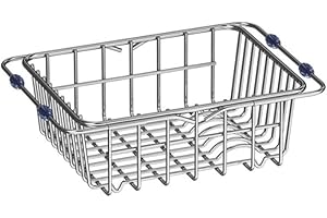 Efficient Sink Dish Drying Rack Adjustable Design in Stainless Steel for Organized For Kitchen Counter (30x20x10cm)