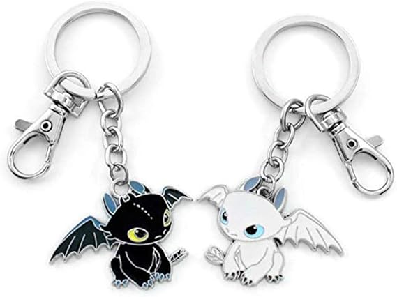 Beifon 2pcs Couple Porte Cles Metal Forme Dragon Krokmou Keychain Toothless Accroche De Sac Cadeau Amoureux Enfant Pour Charismas Anniversaire Saint Valentin Mariage Noir Blanc Tu Amazon Fr Vetements Et Accessoires
