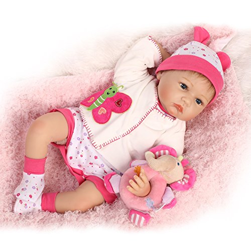 NPK Collection Reborn Baby Doll realistic baby dolls Vinyl Silicone Babies 22inch 55cm Doll Newborn real baby doll Life Like Reborn Pacifier Lovely red suit Doll