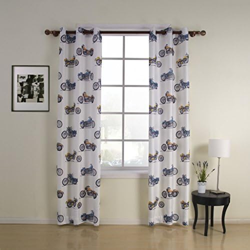 IYUEGOU Print Motorcycle Kids Energy Saving Grommet Top Curtain With Multi Size Custom 42" W x 84" L (One Panel)
