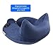Longfit Soft Velvet Inflatable Travel Neck Pillow with Built-in Pump, Extra-Soft Washable Cover, and Compact Travel Pillow Set for Airplane,Traveling and all kinds of Relax