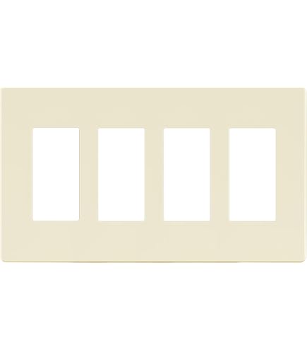 TG Screwless 4-Gang Toggle Switch Wall Plate - Child Safe, Glossy White Polycarbonate, 4.68" X 8.38" - View #6