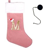 infleesh 20 Inches Monogrammed Christmas Stockings with Letters,Super Soft Christmas Stockings Large Monogram Stockings Red Letter Stockings for Christmas Holiday Xmas Gift…