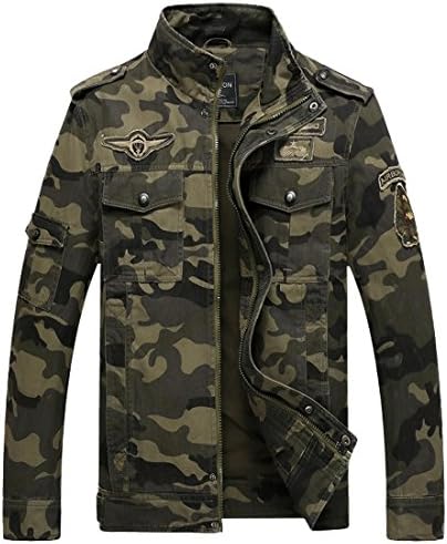 Mens Camouflage Jacket Bomber Jackets Army Field Jacket Military Air Force Coat Camo Jackets Lightweight Flight Pilot Coat