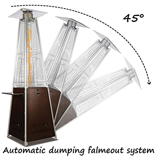 Outdoor Patio Propane Heater, 48,000 BTU Pyramid Glass Tube Patio