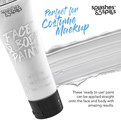 Face and Body Paint Cream - White, 30ml - Pretend Costume and Dress Up Makeup by Splashes & Spills - Thumbnail 3