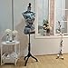 Female Dress Form Mannequin Torso Body with Black Adjustable Tripod Stand for Clothing Dress Jewelry Display