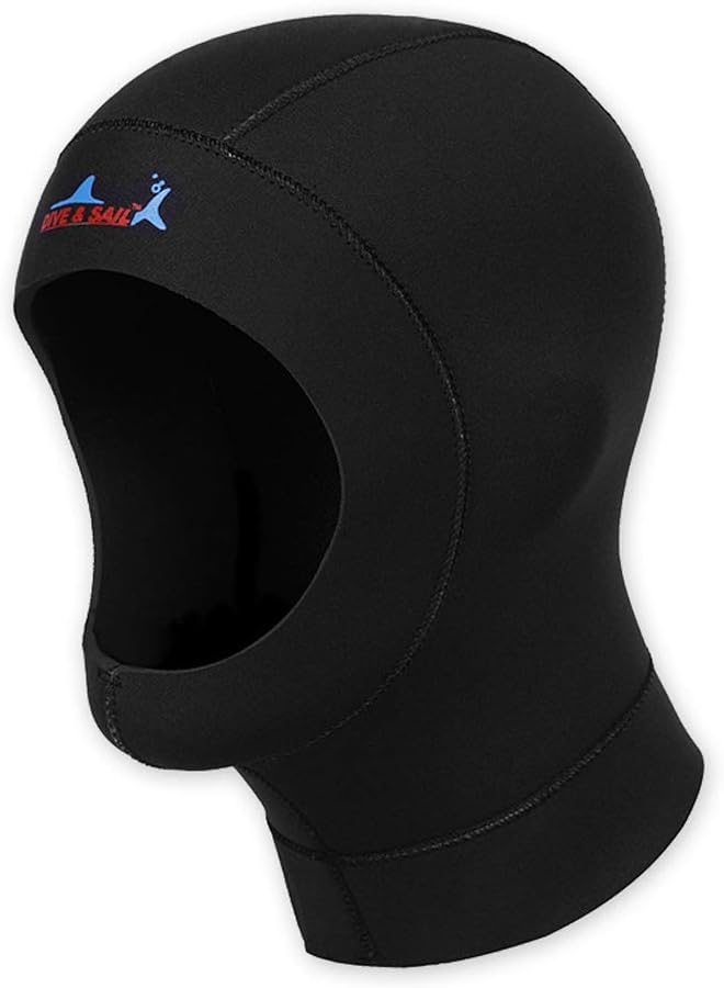 Eizur Snorkeling Hat 3mm Neoprene Premium Diving Hood Unisex Surfing Sailing Cap Wetsuits, Black