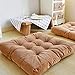 EGOBUY Solid Square Floor Pillow Tufted Thicken Chair Pad Tatami Thicken Seat Cushion, 22x22 inch, Brown