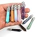 Wholesale Natural Quartz Pendant Hexagonal Pile Bullet Shape Reiki Chakra Crystal Pendant Bulk for Jewelry Making (A-6PCS Assorted)