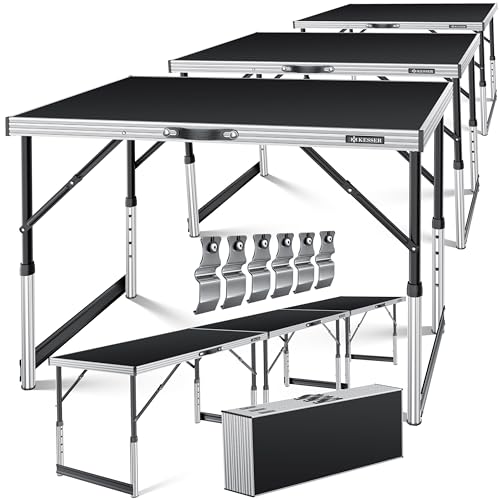 KESSER® Multifunktionstisch Profi 3- teilig, 100 x 60 cm, Tapeziertisch 90kg Gesamtbelastung, mit Ausziehfunktion Klapptisch Flohmarktisch Beistelltis