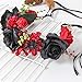 Valdler Vintage Dark and Dramatic Dead Roses Headband Spider Flower Crown for Festivals Party Black+Red