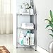 LANGRIA 3-Tire Corner Wire Shelf Bathroom Corner Shelf Bookcase, Free Standing Corner Storage Rack Display Tier Shelf for Kitchen Office,Silver